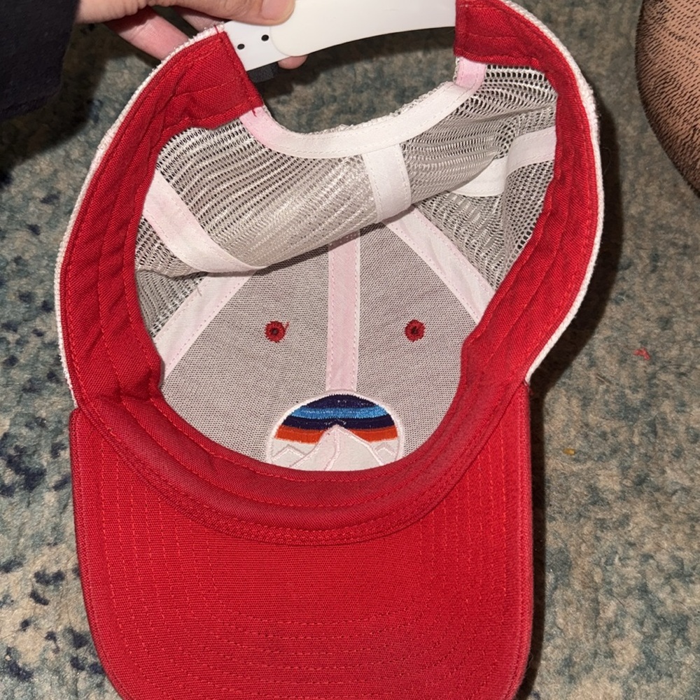 Patagonia Fitz Roy Mountain Sunset Low Profile Trucker Hat red C - Picture 4 of 4
